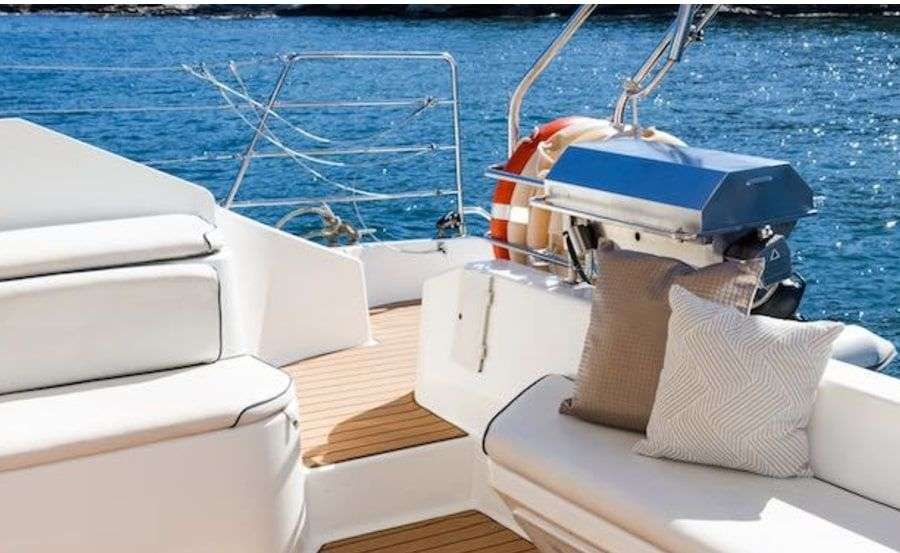 boat-hire-on-wanderlust-bbq-and-aft-deck-area - Fishing and BBQ Combo Charters Sydney