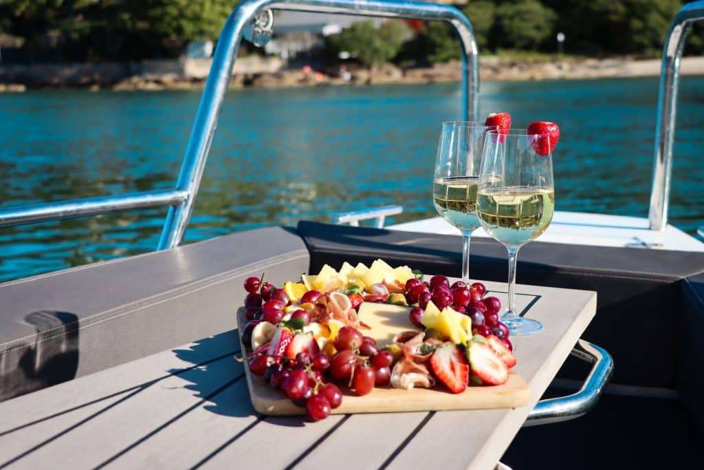 wine on boat