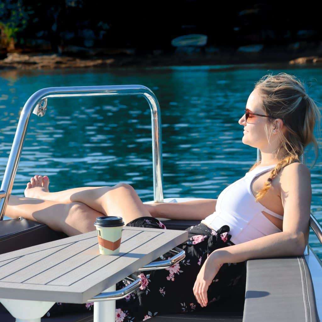 relaxing on boat