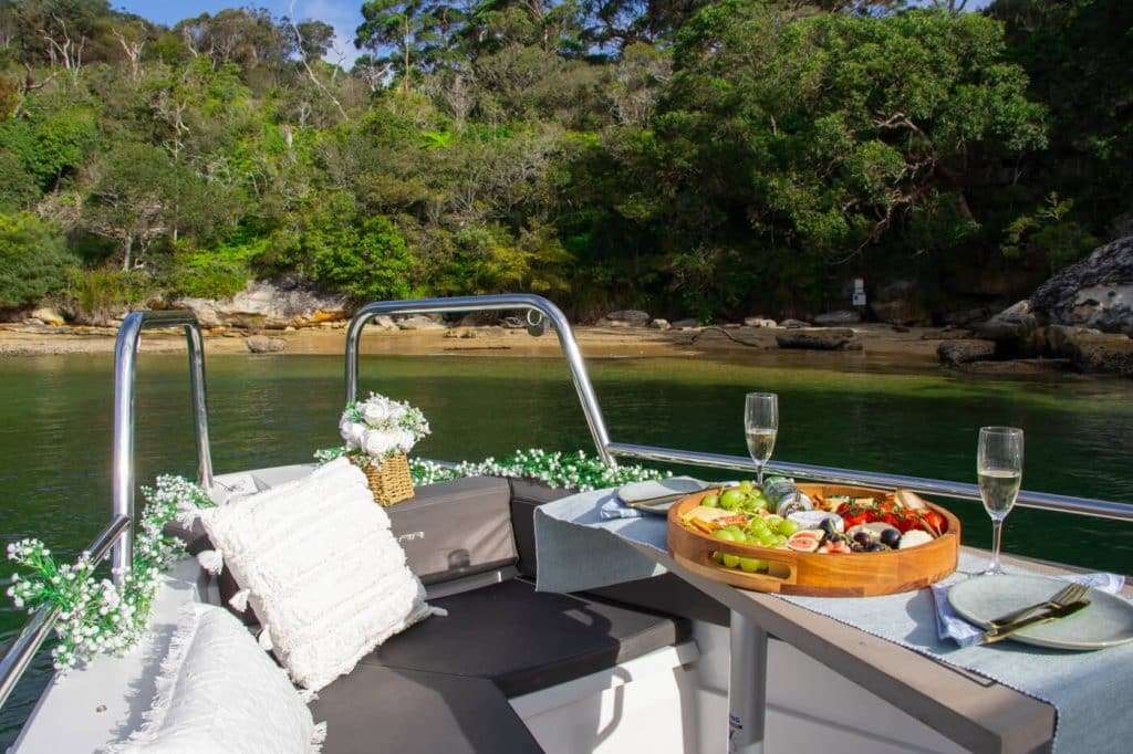 picnic on a boat in sydney