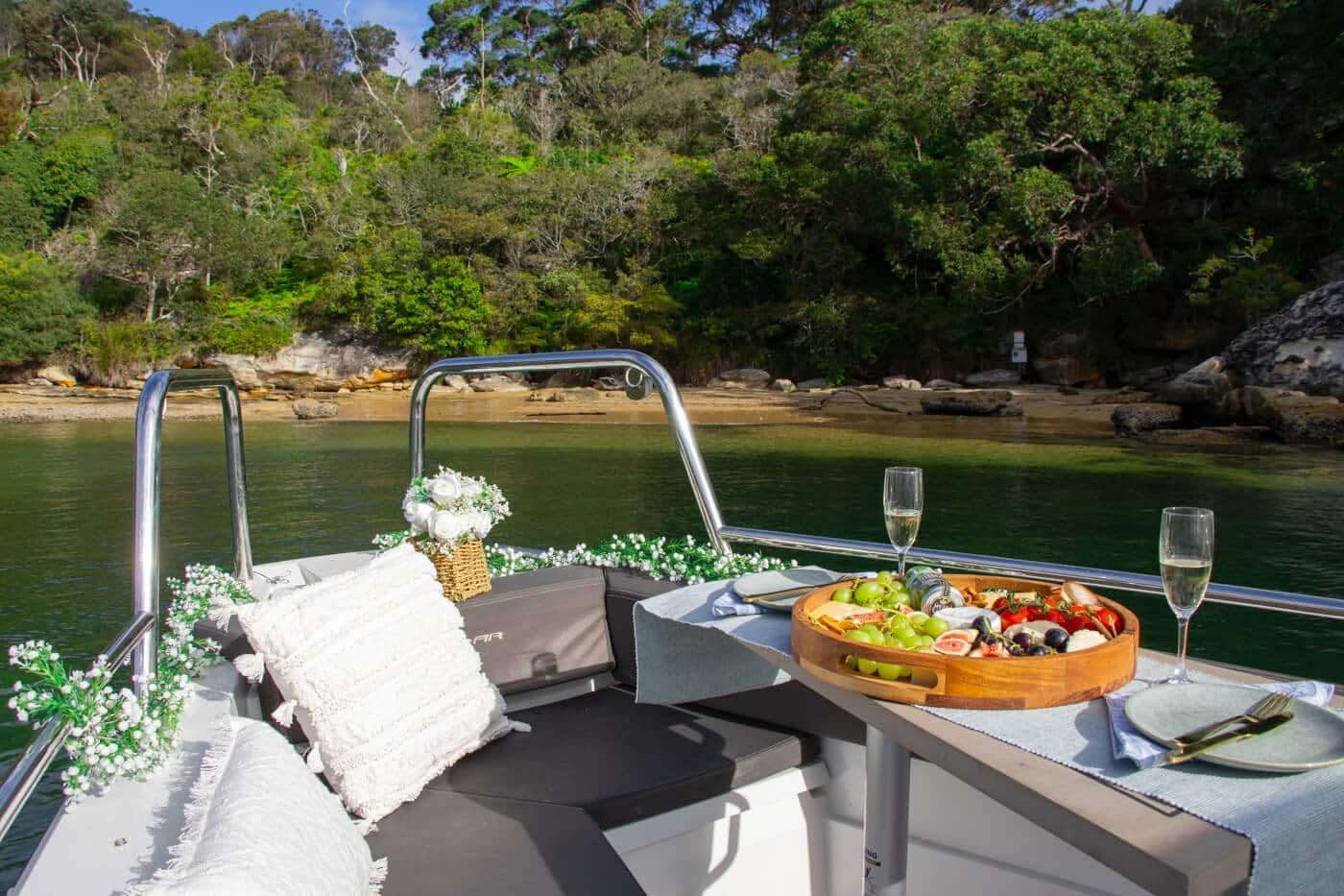 picnic on a boat in sydney
