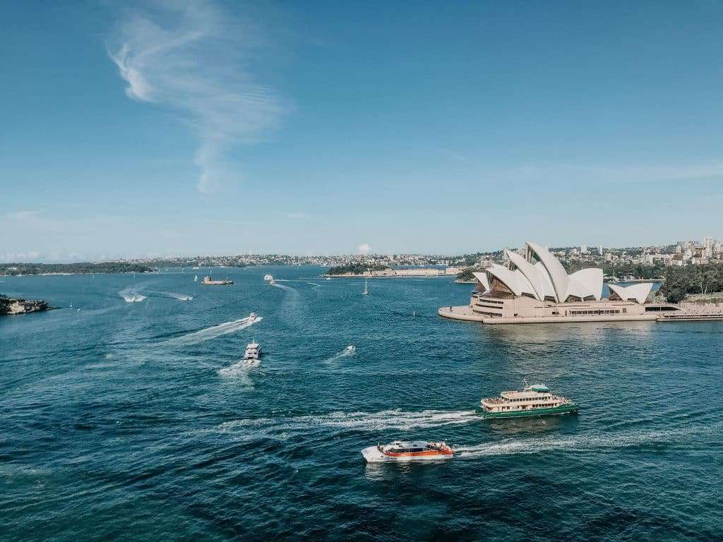 boats in the water on sydney harbour