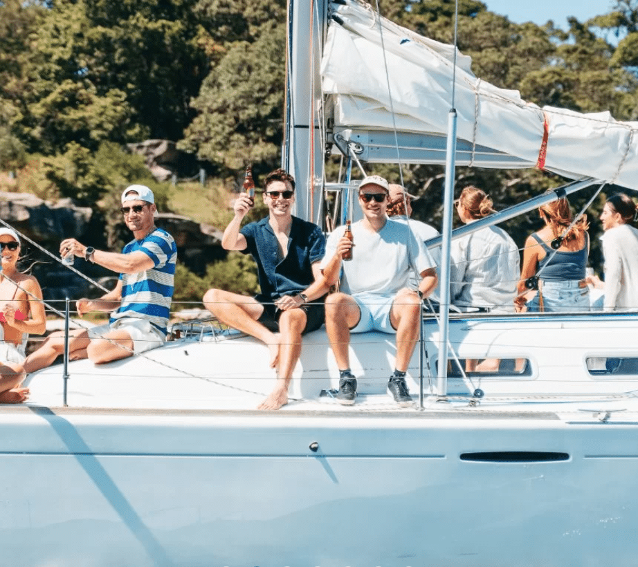 a group of people on a boat