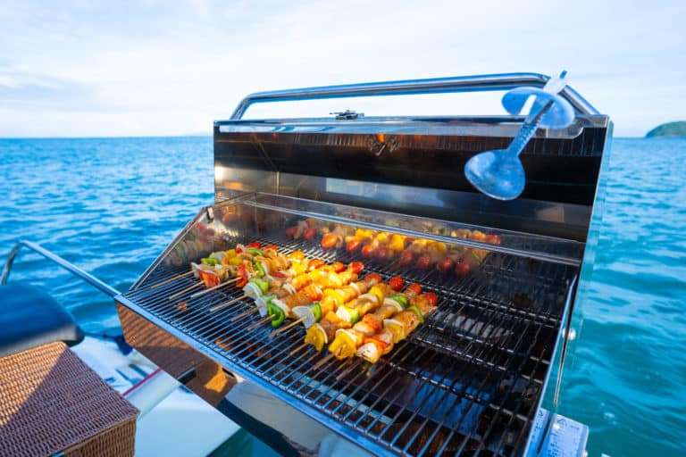 BBQ lunch setup on a Sydney Harbour charter boat