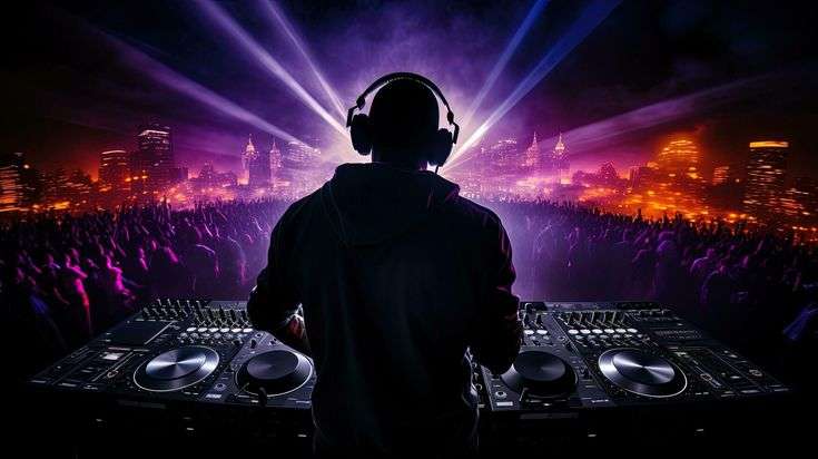 Descargar noche club DJ vistiendo auriculares debajo fiesta luces exhibiendo el salida nocturna tema_ silueta concepto gratis - Do I Need a Licence for Boat Club?