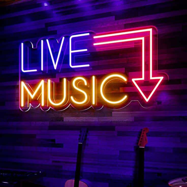 LIVE MUSIC Neon Sign _Neon Music Sign _Music Bar Led Sign _Music Studio Light Decor _Retro Decor _Neon Sign Wall Art _Live Show Party Decor - How Boat Club Membership Works